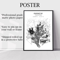 
              Karachi, Pakistan Scandinavian Style Map Print 
            