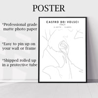 
              Castro Dei Volsci, Italy Scandinavian Style Map Print 
            