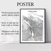 
              Portland, Oregon Scandinavian Map Print 
            