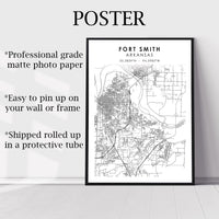 
              Fort Smith Arkansas Scandinavian Map Print 
            