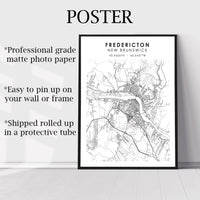 
              Fredericton, New Brunswick Scandinavian Style Map Print
            
