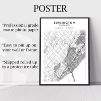 
              Burlington, Ontario Scandinavian Style Map Print 
            