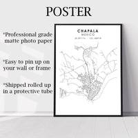 Chapala, Mexico Scandinavian Style Map Print 