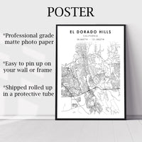 
              El Dorado Hills, California Scandinavian Map Print 
            