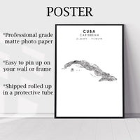 
              Cuba Scandinavian Style Map Print 
            