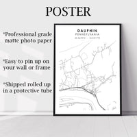 
              Dauphin, Pennsylvania Scandinavian Map Print 
            