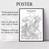 
              Dehradun, India Scandinavian Style Map Print 
            