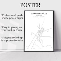 
              Chandlerville, Illinois Scandinavian Map Print 
            
