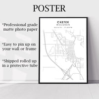 
              Chetek, Wisconsin Scandinavian Map Print 
            