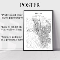 
              Dublin, California Scandinavian Map Print 
            