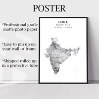 
              India Scandinavian Style Map Print 
            