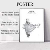 India Scandinavian Style Map Print 