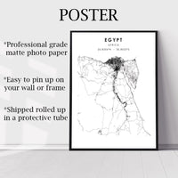 
              Egypt Scandinavian Style Map Print 
            