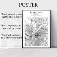 
              Kansas City, Missouri Scandinavian Map Print 
            