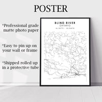 
              Blind River, Ontario Scandinavian Style Map Print 
            