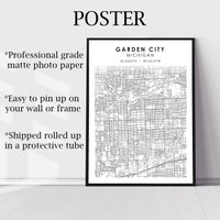 
              Garden City, Michigan Scandinavian Map Print  
            