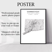 Connecticut, United States Scandinavian Style Map Print 