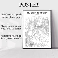 
              Franklin Township, Ohio Scandinavian Map Print 
            