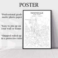 
              Fayetteville, New York Scandinavian Map Print 
            