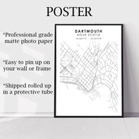 
              Dartmouth, Nova Scotia Scandinavian Style Map Print 
            
