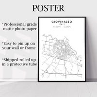 Giovinazzo, Italy Scandinavian Style Map Print 