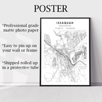
              Issaquah, Washington Scandinavian Map Print 
            