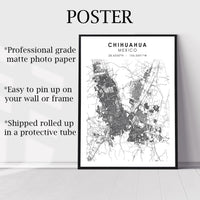 
              Chihuahua, Mexico Scandinavian Style Map Print 
            