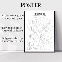 
              Edgemoor, South Carolina Scandinavian Map Print 
            