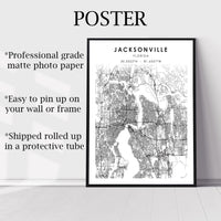 
              Jacksonville, Florida Scandinavian Map Print 
            