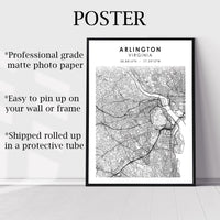 
              Arlington, Virginia Scandinavian Map Print 
            