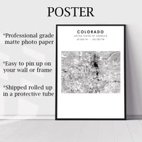 Colorado, United States Scandinavian Style Map Print 