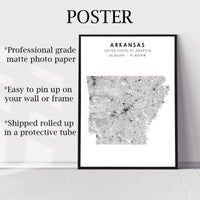
              Arkansas, United States Scandinavian Style Map Print 
            