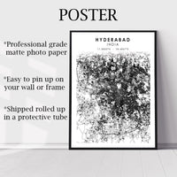 
              Hyderabad, India Scandinavian Style Map Print 
            