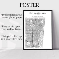 
              Fort Lauderdale, Florida Scandinavian Map Print 
            