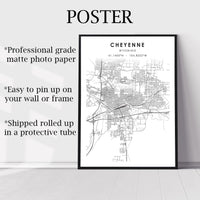 
              Cheyenne, Wyoming Scandinavian Map Prin
            