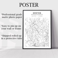 
              Groton, Massachusetts Scandinavian Map Print 
            