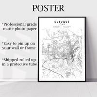 
              Dubuque, Iowa Scandinavian Map Print 
            