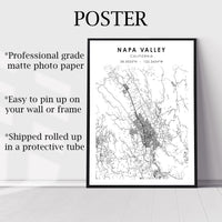 
              Napa Valley, California Scandinavian Map Print 
            