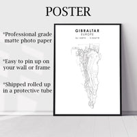 
              Gibraltar Scandinavian Style Map Print 
            