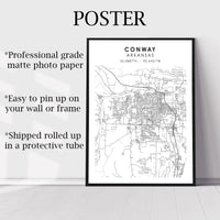 
              Conway, Arkansas Scandinavian Map Print 
            