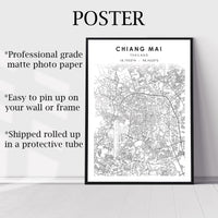 
              Chiang Mai, Thailand Scandinavian Style Map Print 
            