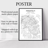 
              Annapolis, Maryland Scandinavian Map Print 
            