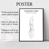 
              Cockburn Town, Turks and Caicos Islands Scandinavian Style Map Print 
            
