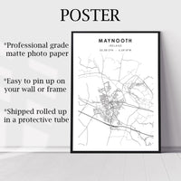 
              Maynooth, Ireland Scandinavian Style Map Print 
            