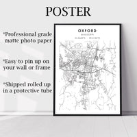 
              Oxford, Mississippi Scandinavian Map Print 
            