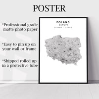 
              Poland Scandinavian Style Map Print 
            