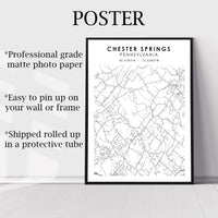 
              Chester Springs, Pennsylvania Scandinavian Map Print 
            