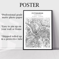 
              Pittsburgh, Pennsylvania Scandinavian Map Print 
            
