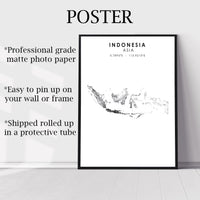 
              Indonesia Scandinavian Style Map Print 
            