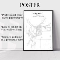 
              Anahuac, Texas Scandinavian Map Print 
            
